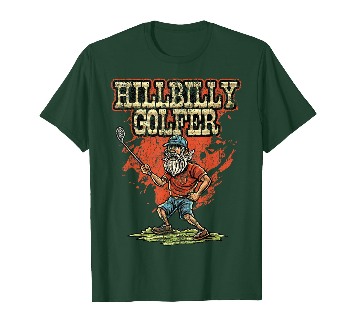 Hillbilly golfer Golf Golfer Golfing Cute Funny Fan Gag T-Shirt