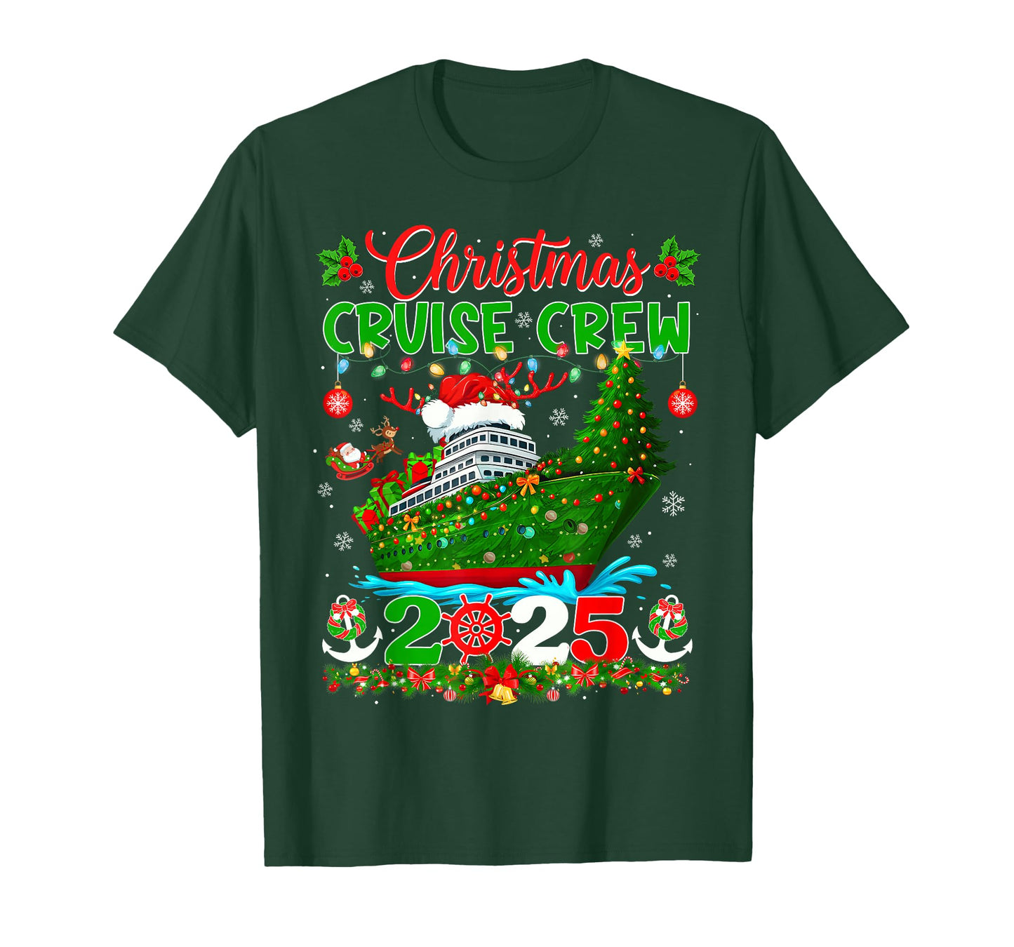 Matching Family Cruise Holiday Christmas Cruisin Crew 2025 T-Shirt