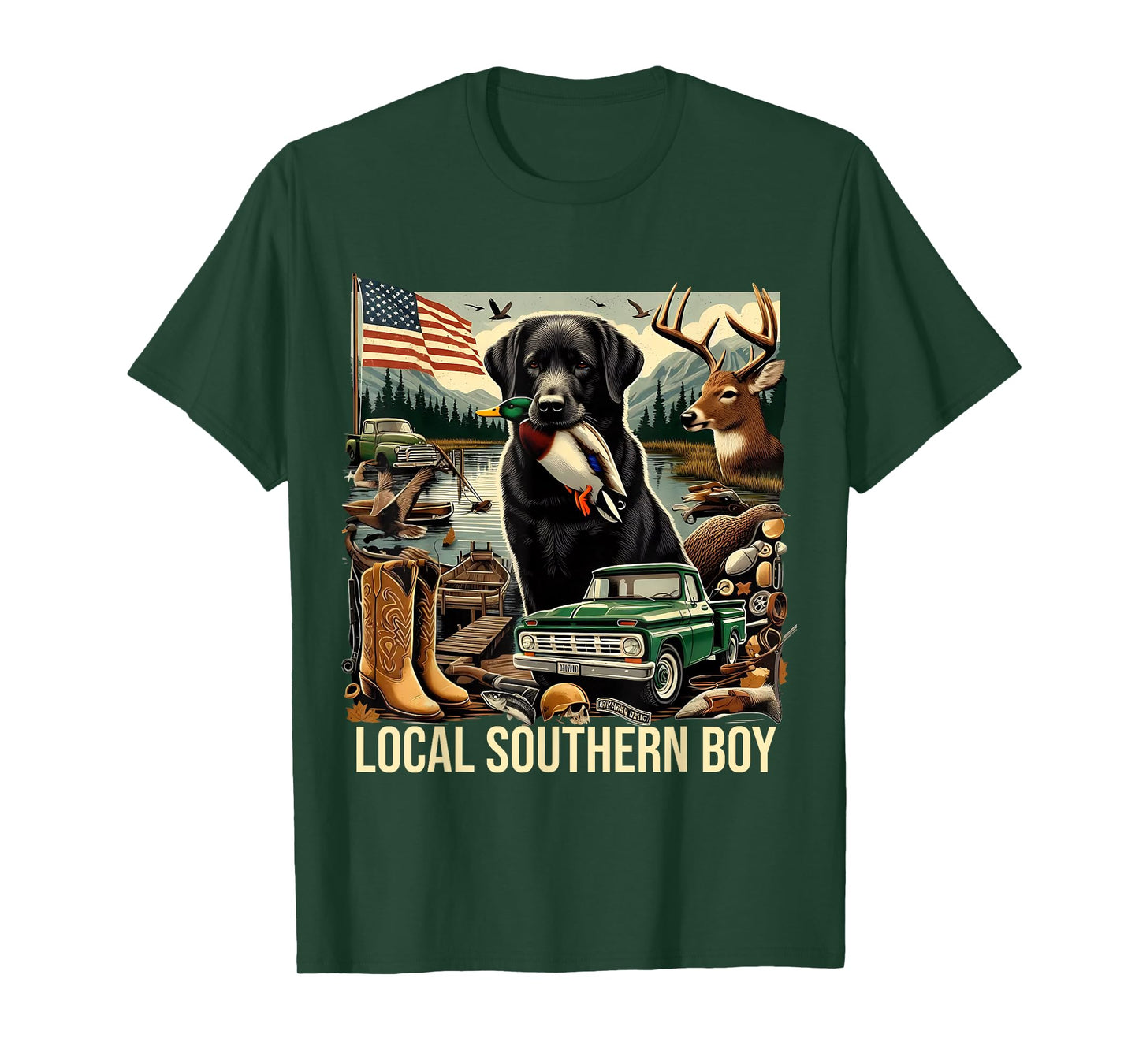 Local Southern Boy Retro Country Vintage Artwork T-Shirt