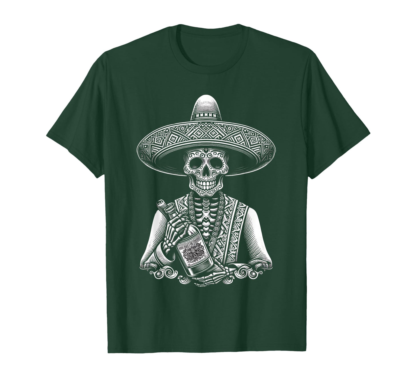Mexico Tequila Dia De Los Muertos Vintage Mexican Skeleton T-Shirt