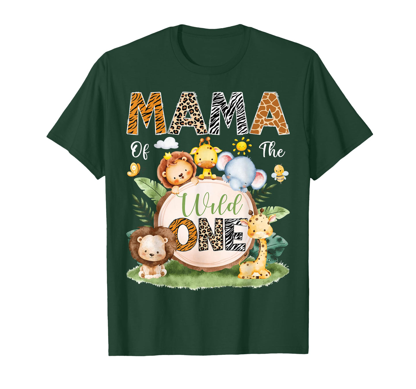 Mama Of The Wild One 1St Birthday Boy Safari Jungle T-Shirt