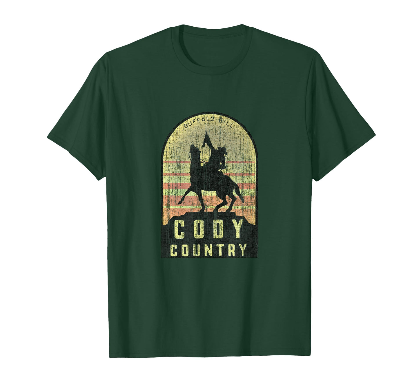 Vintage Cody Country T-Shirt - Unisex-Adults - Black - Small - Short Sleeve - Cotton 65%, Polyester 35%