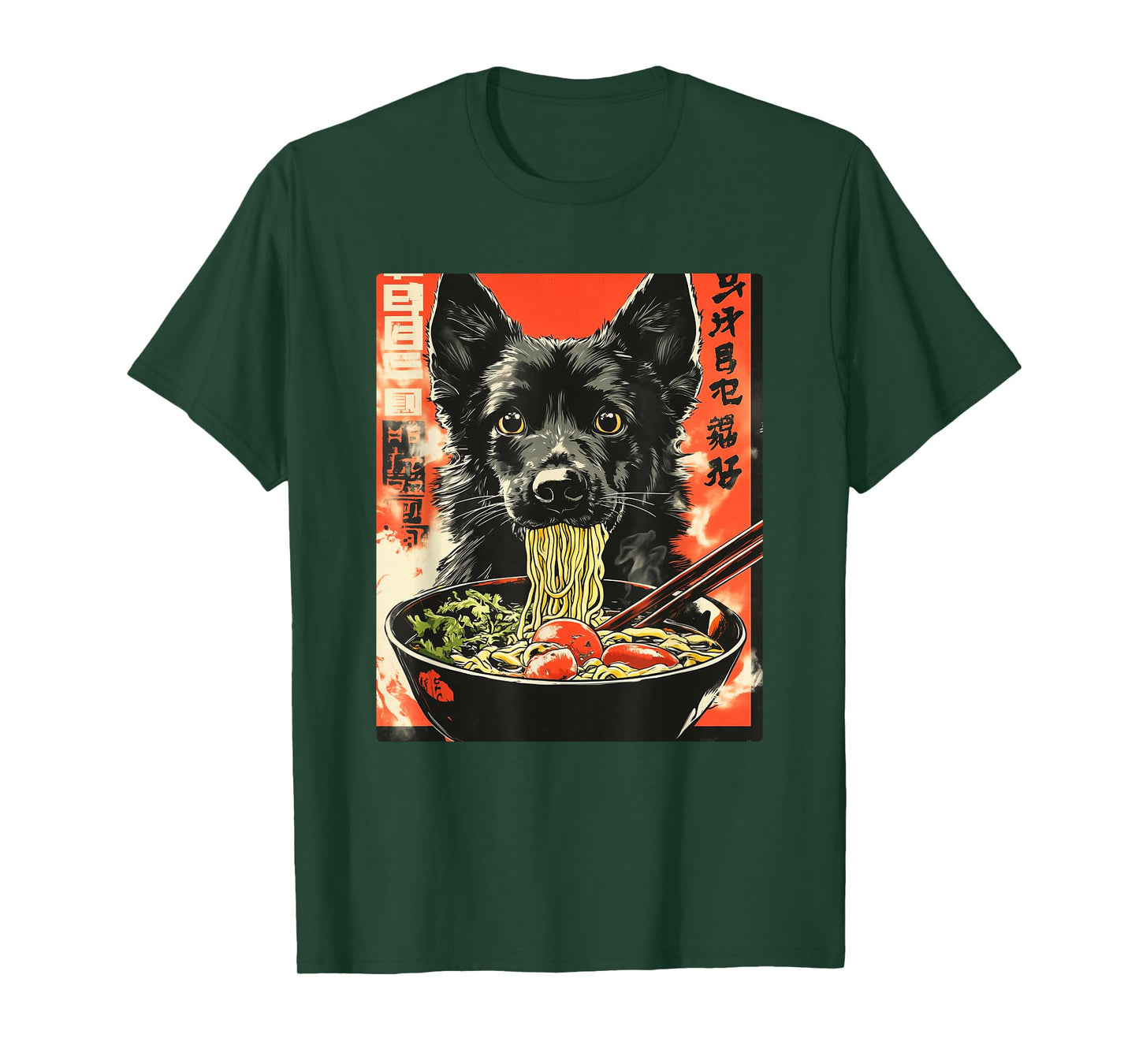 German Shepherd Eating Japanese Ramen T-Shirt