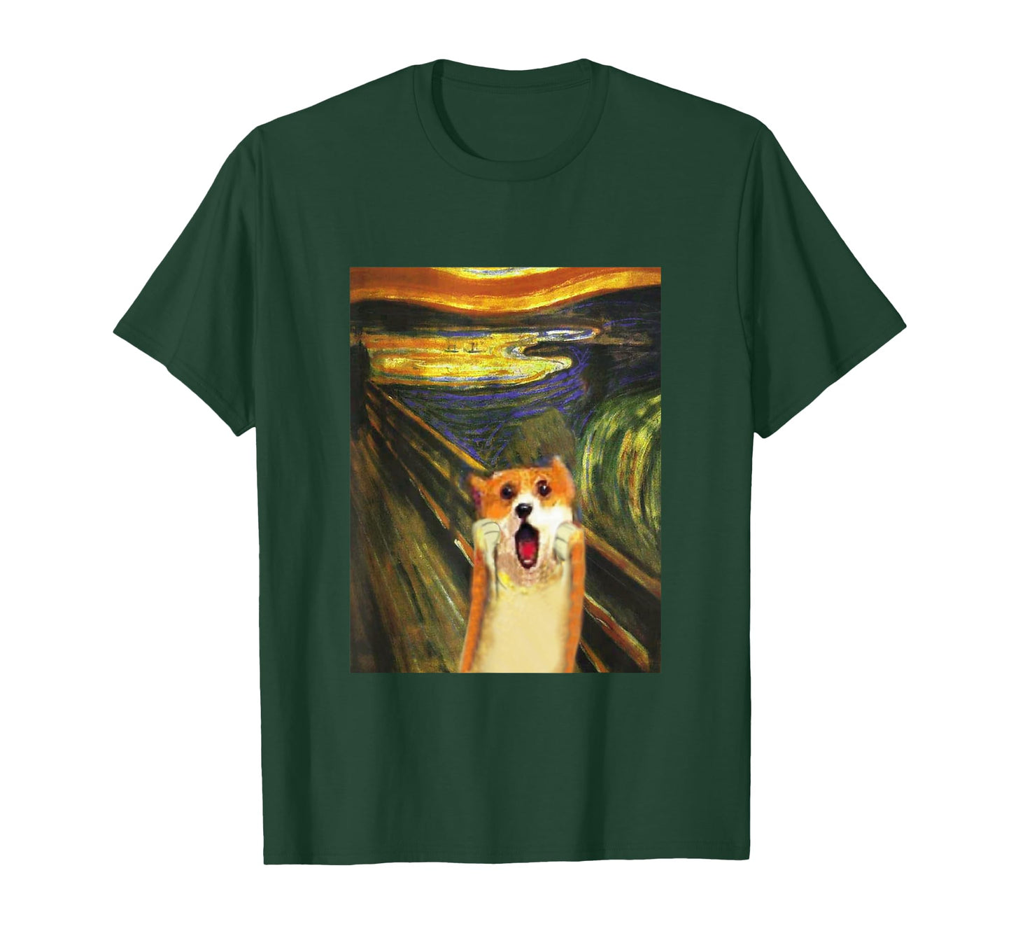 Corgi Funny T-Shirt, Dog, Screaming Munch, Cute, Men's, Children, Funny, Clothes, Goods, Gift, Puppy T-Shirt