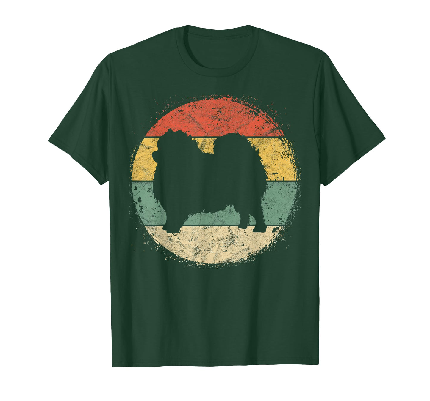 Circular Retro Pomeranian Owner Parents Pompom Dog Mom T-Shirt