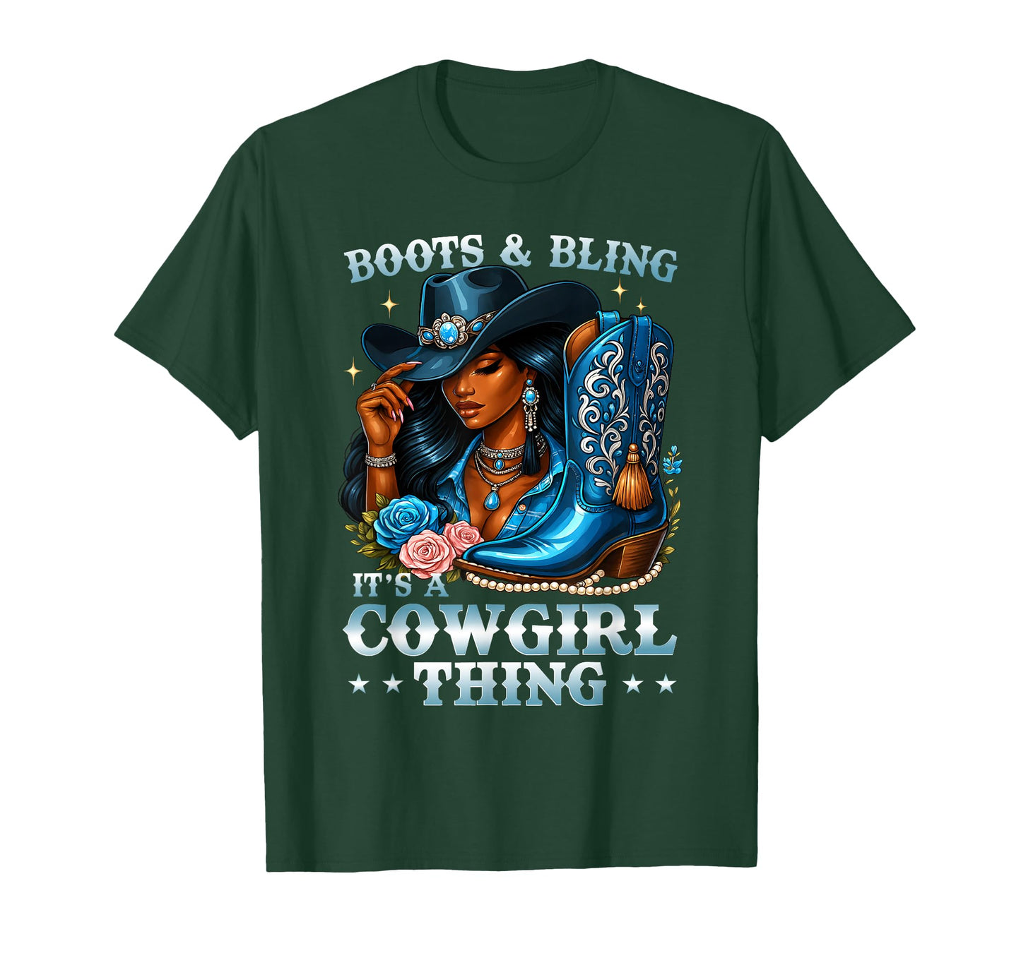 Boots and Bling Its A Cowgirl Thing Rodeo Country Girls T-Shirt
