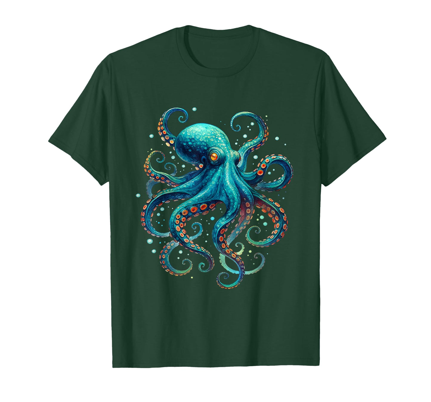 Retro Blue Octopus Sea Ocean Animal Lover Motif Sea Creature T-Shirt
