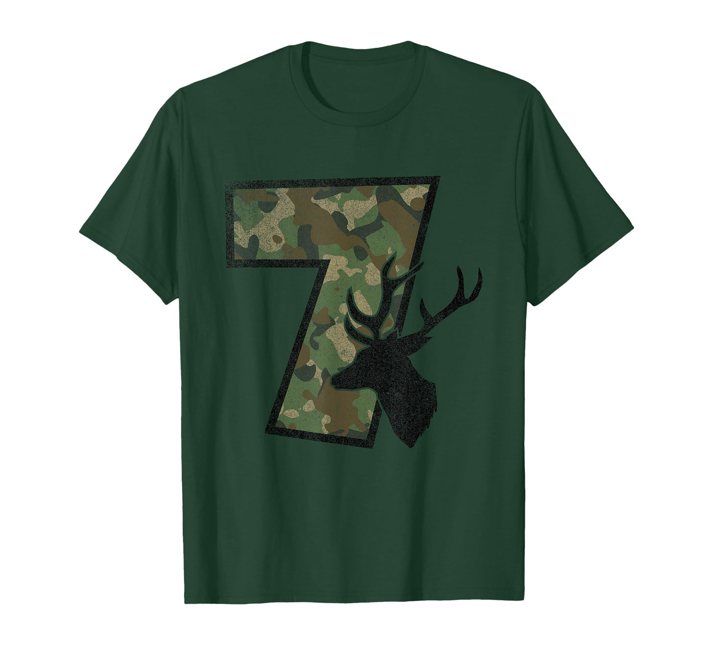 Country Boys Camo 7 Seven Year Old Birthday Deer Hunter Tee T-Shirt
