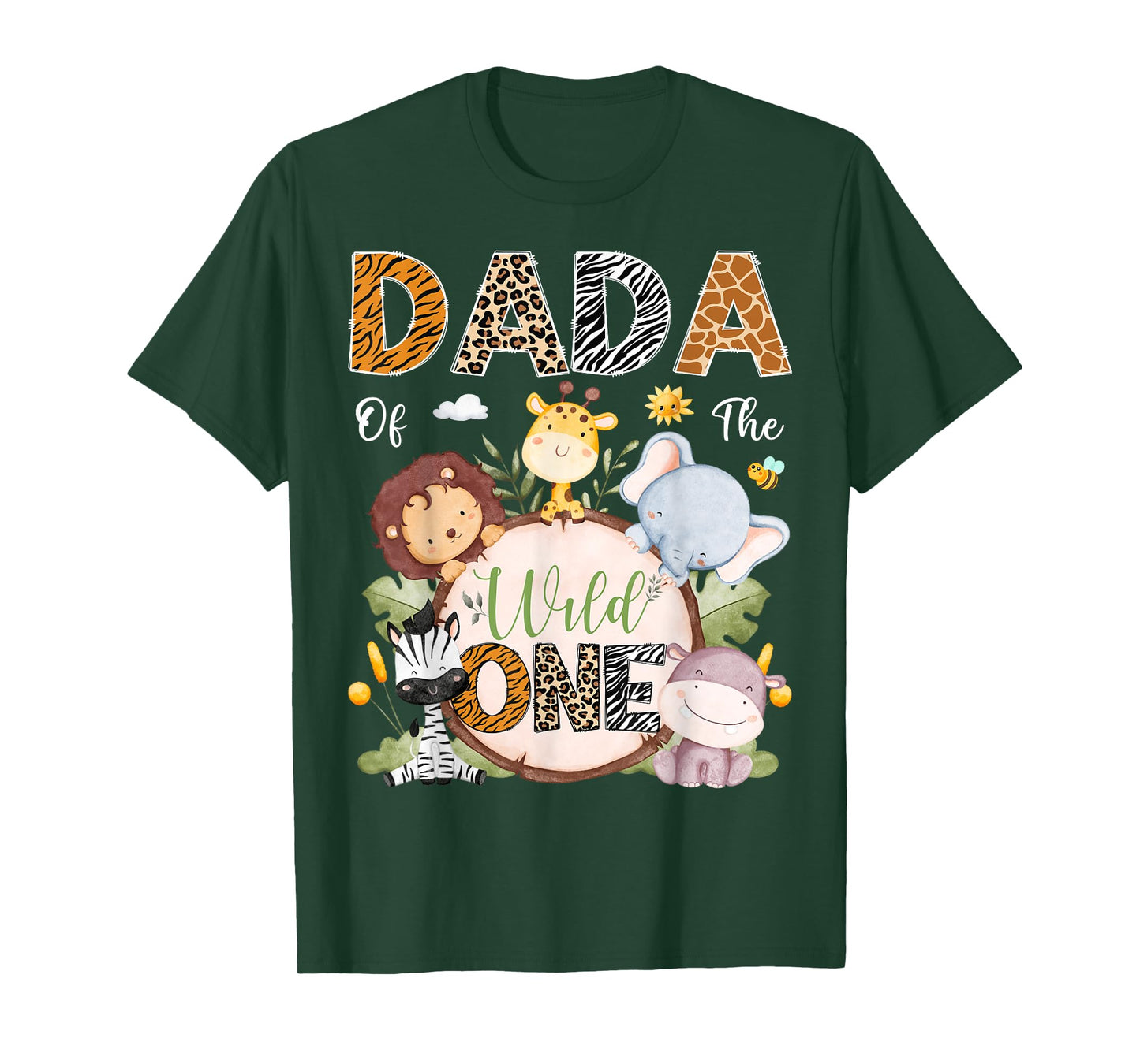 Dada Of The Wild One 1St Birthday Safari Jungle Animals T-Shirt