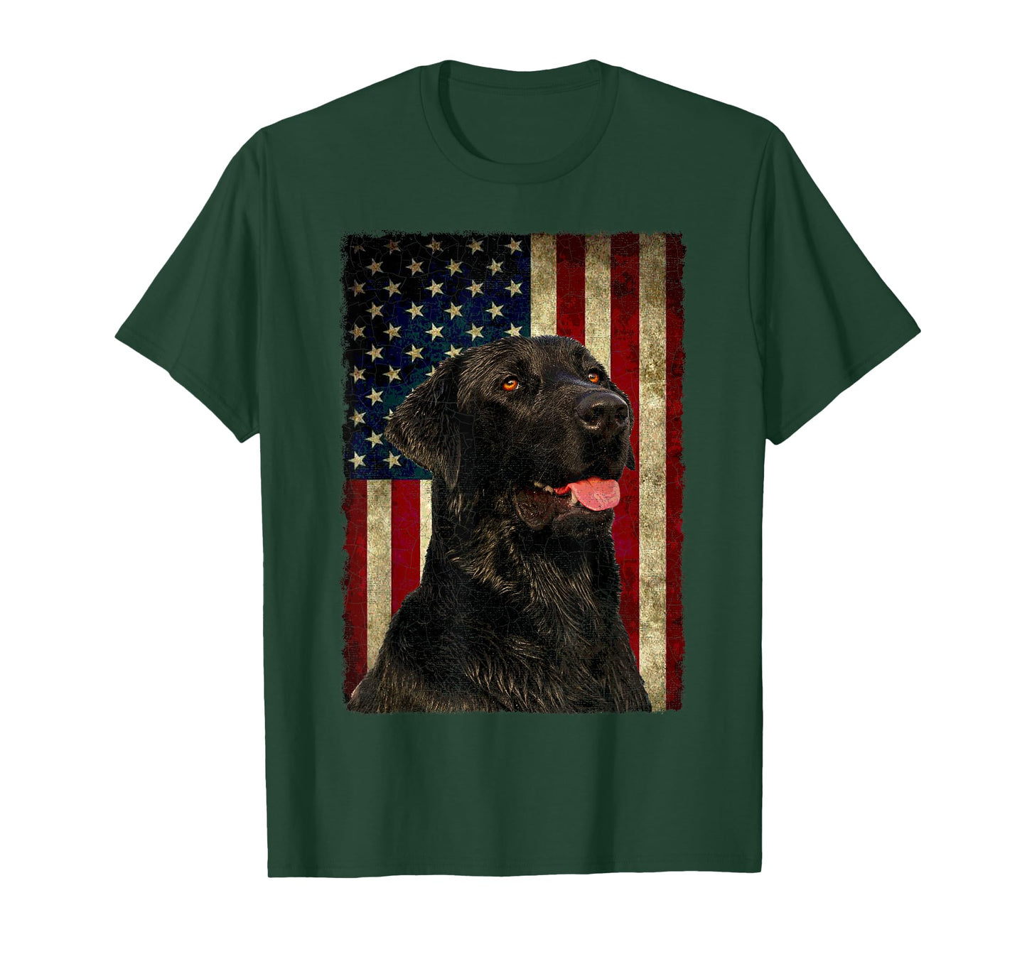 Black Labrador T Shirt Gift USA Flag Lab Owner Duck Hunter T-Shirt
