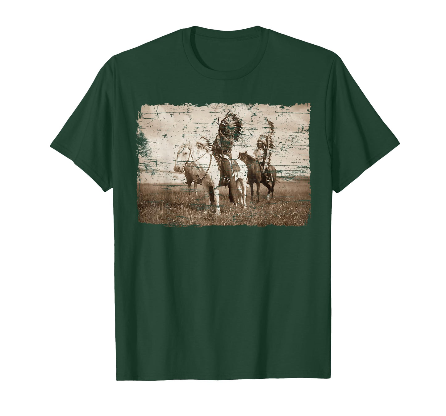 Native American Chief Head Indians Warbonnets Headdress T-Shirt