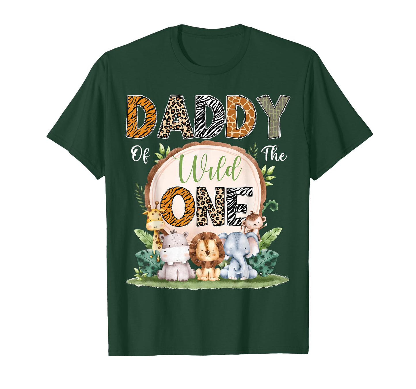Daddy Of The Wild One First Birthday Safari Woodland T-Shirt