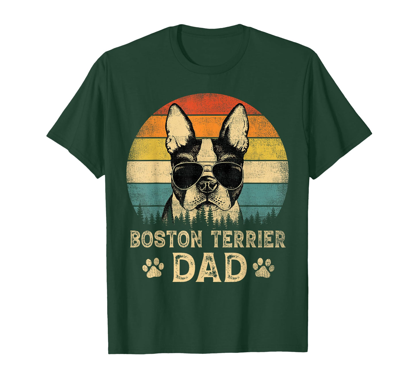 Vintage Boston Terrier Dad Dog Lovers Father's Day Tee T-Shirt