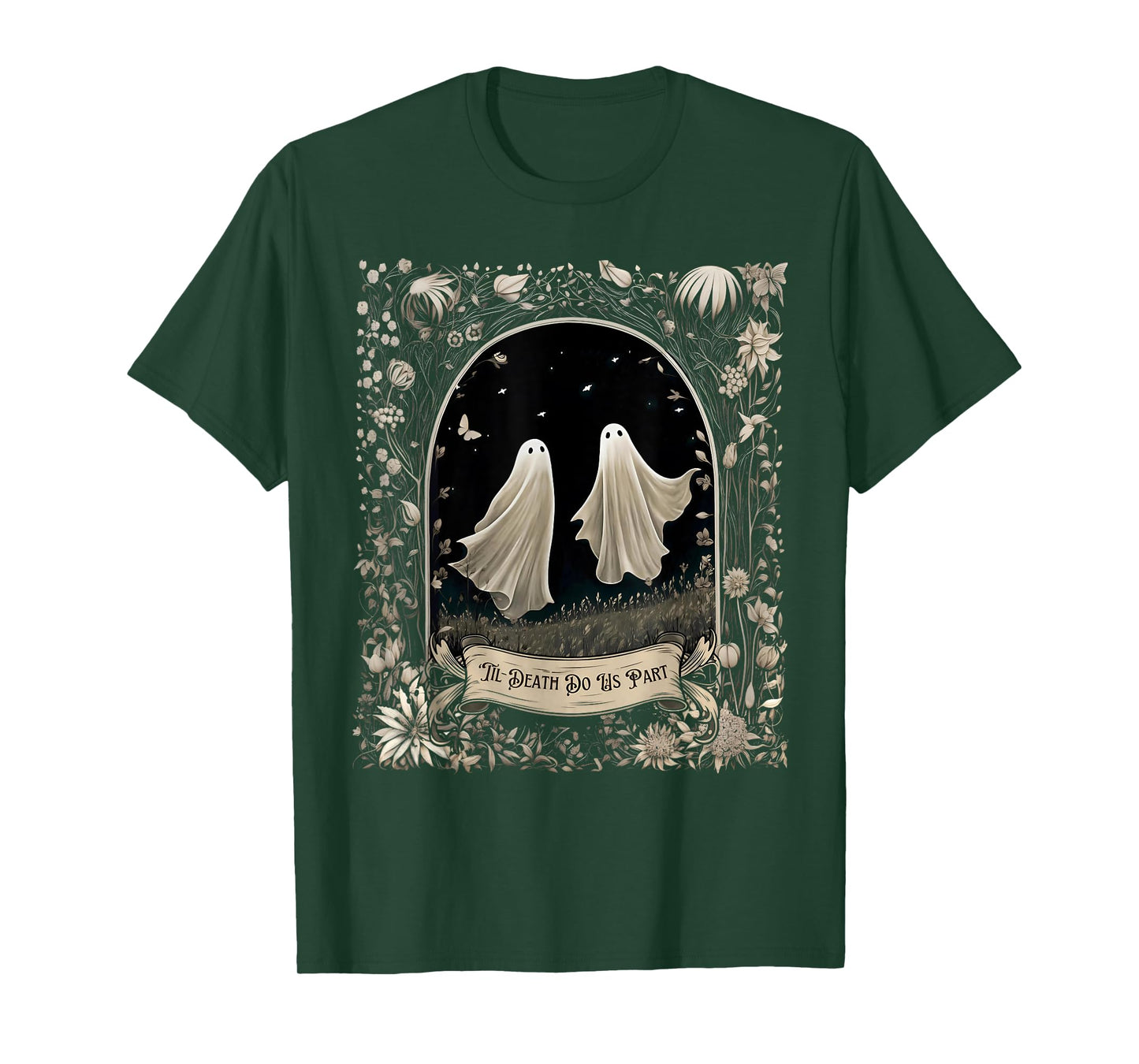 Til Death Do Us Part Spooky Season Halloween Ghost Vintage T-Shirt