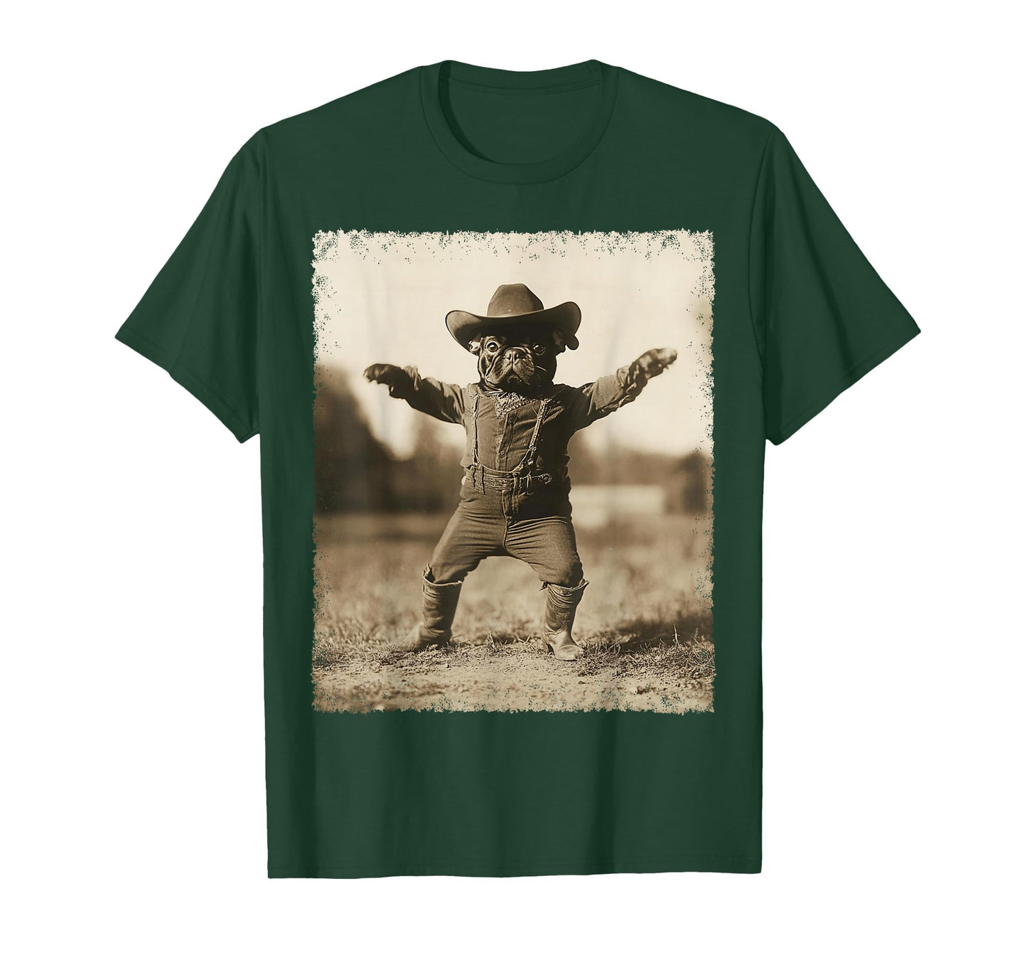 Funny Dog Silly Cowboy French Bulldog T-Shirt