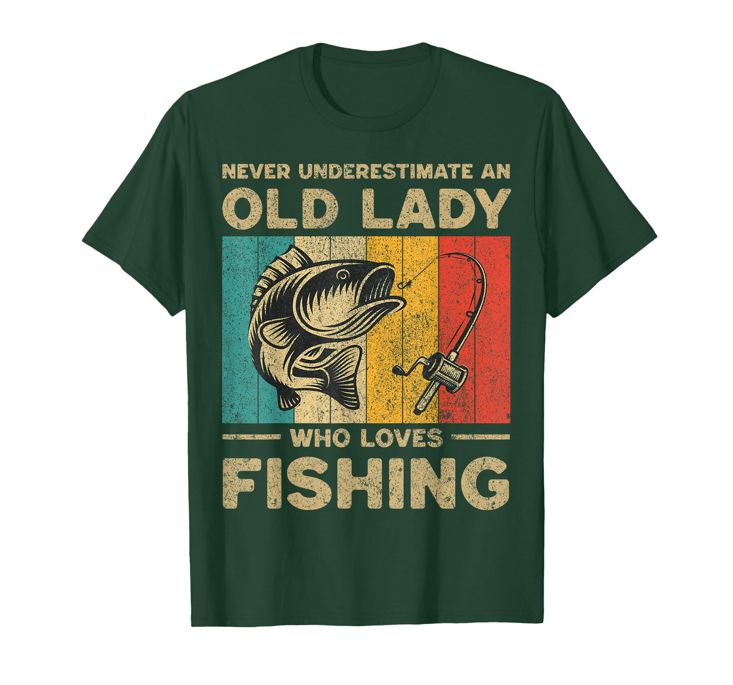 Funny Vintage Fishing Jokes Womens Fisherman Bass Fish T-Shirt