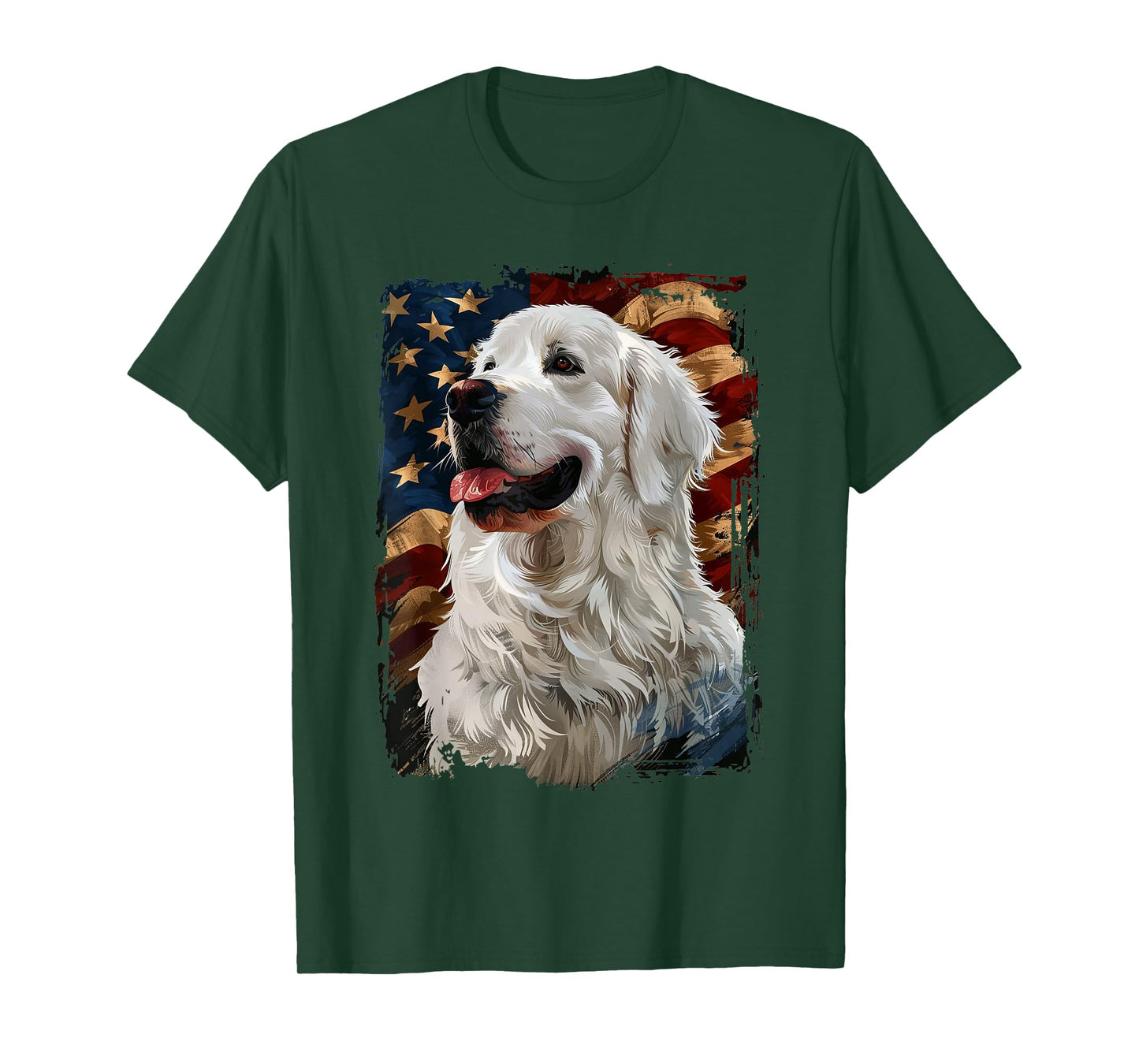 Great Pyrenees American Flag T-Shirt
