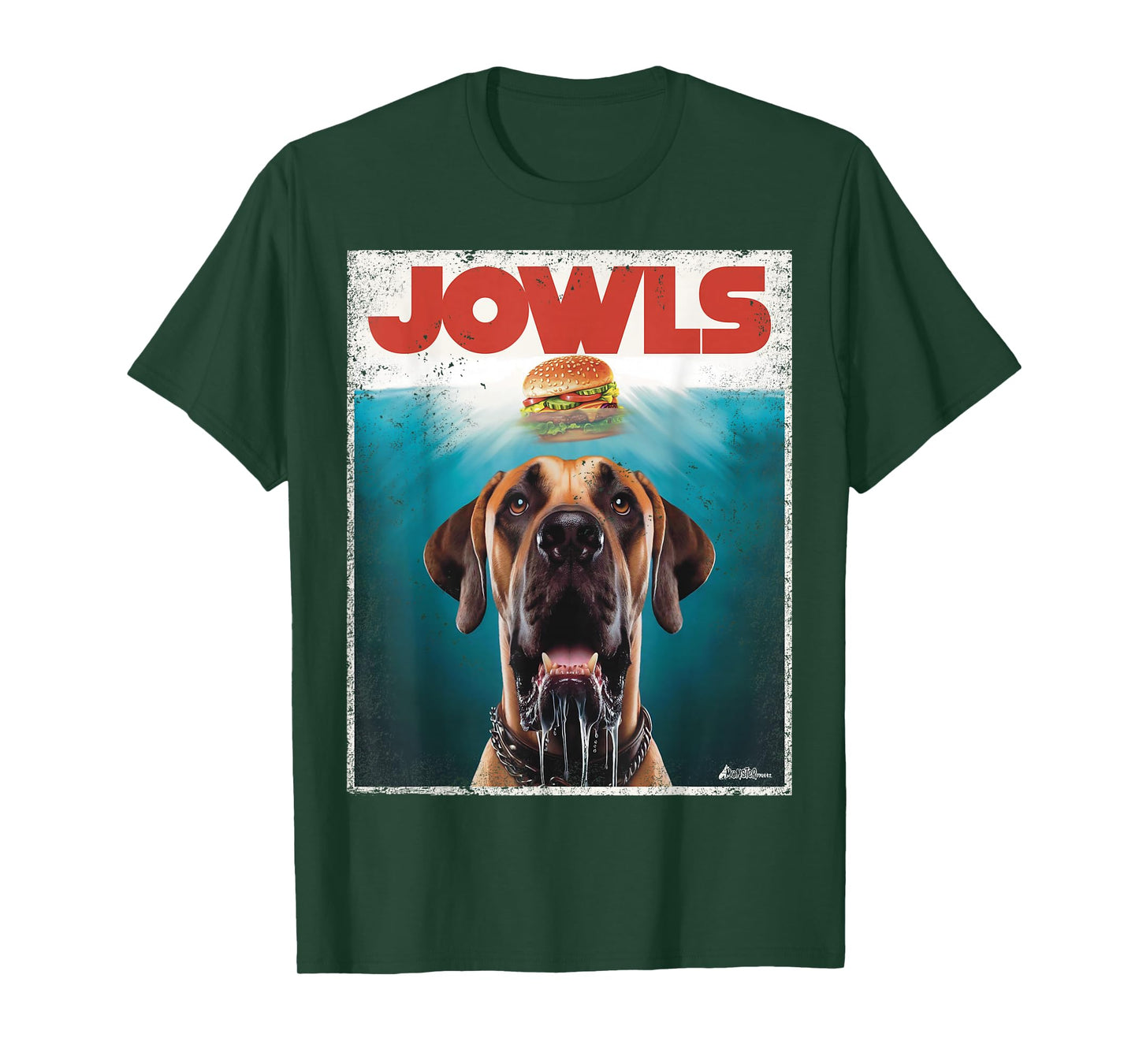 Funny Great Dane Jowls Top, Fawn Natural Dog Mom, Burger Dad T-Shirt