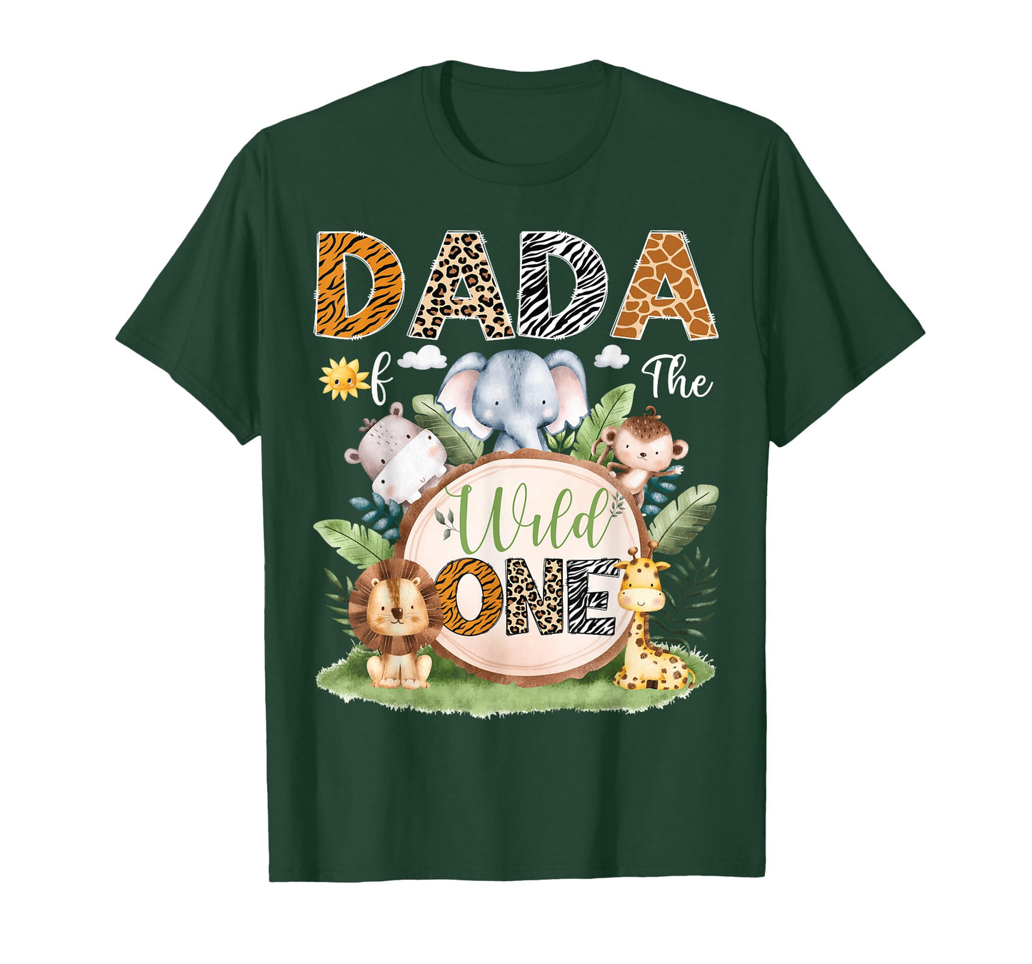 Dada Of The Wild One Safari Woodland 1St Birthday Kids T-Shirt