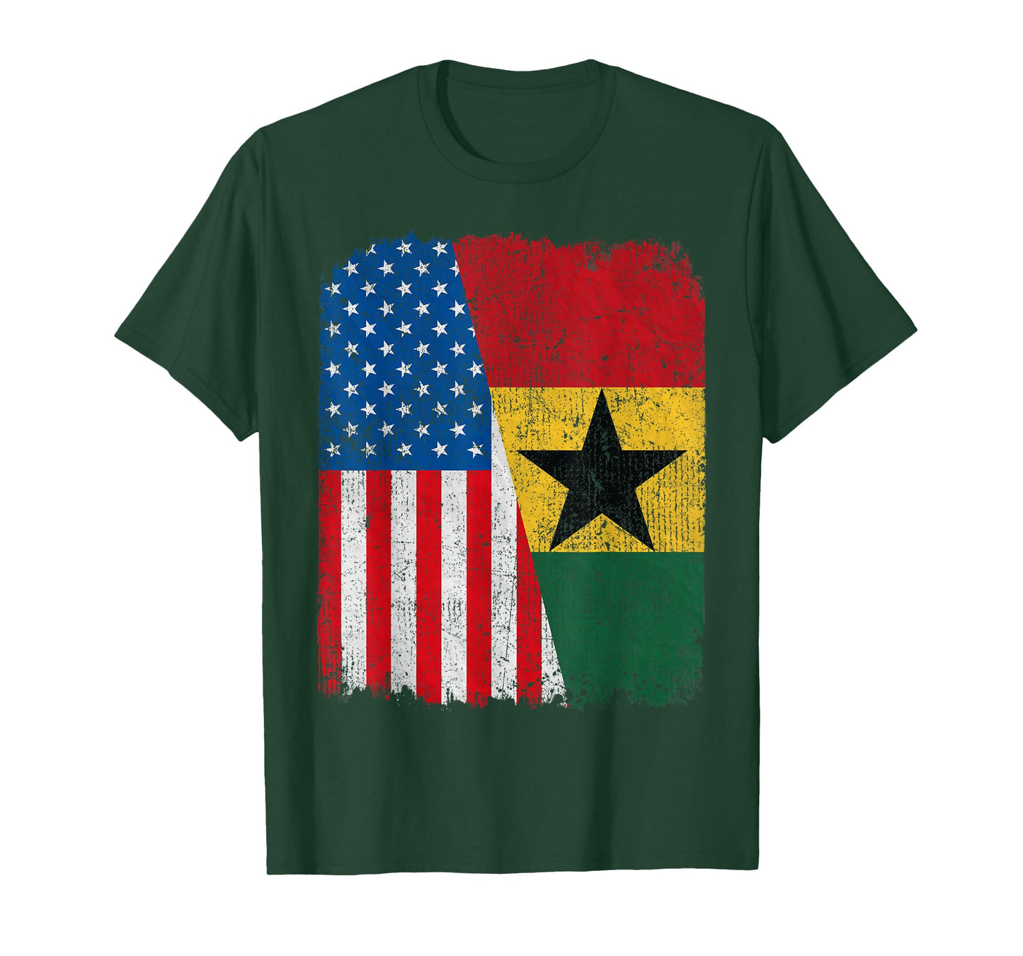 Ghanaian American Flag Half USA Ghana Root Proud T-Shirt