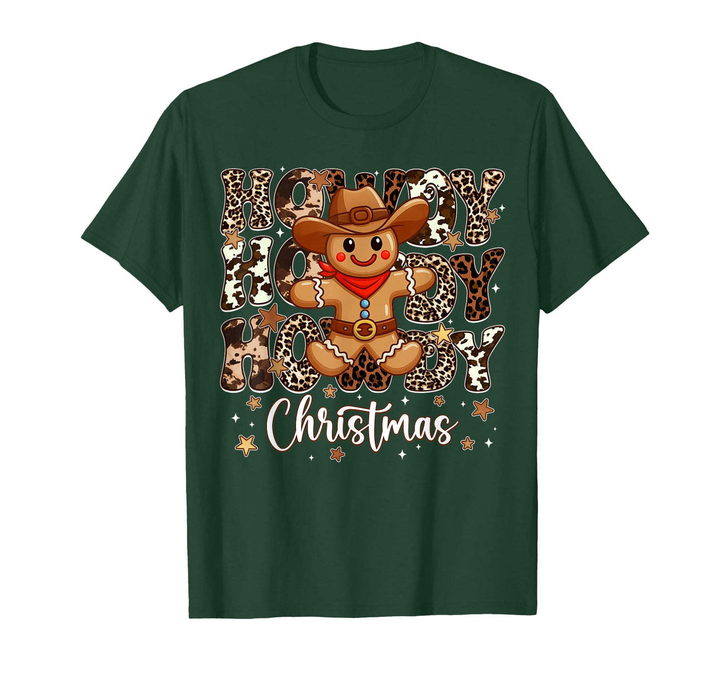 Howdy Christmas Cowboy Gingerbread Pjs Xmas Men Boy T-Shirt