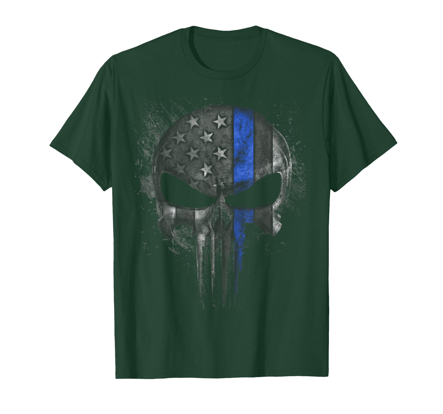 Thin Blue Line Skull T-Shirt