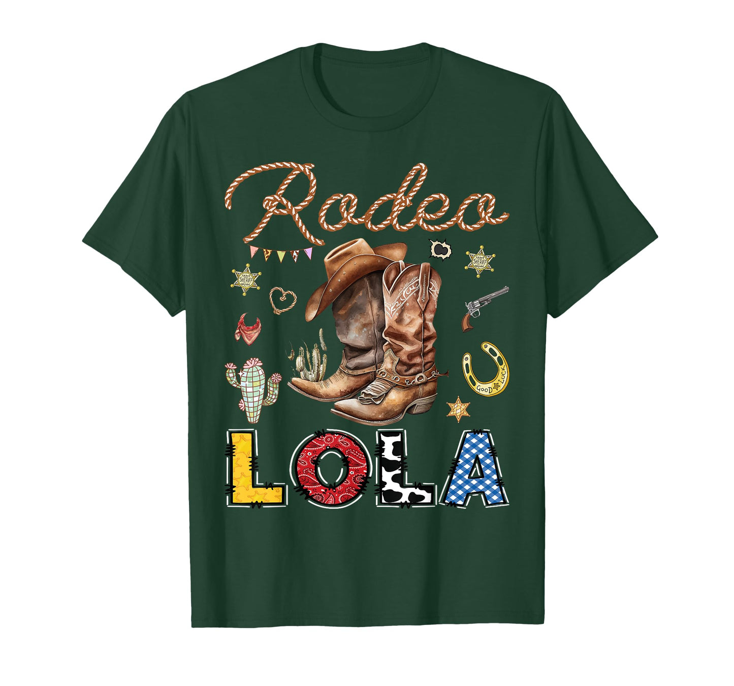 Rodeo Lola Western Cowboy Birthday Matching Family T-Shirt