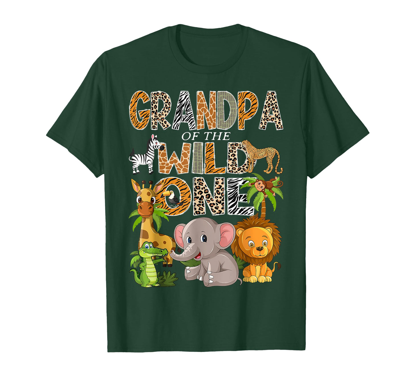 Grandpa Of The Wild One 1St Birthday Boy Safari Jungle T-Shirt