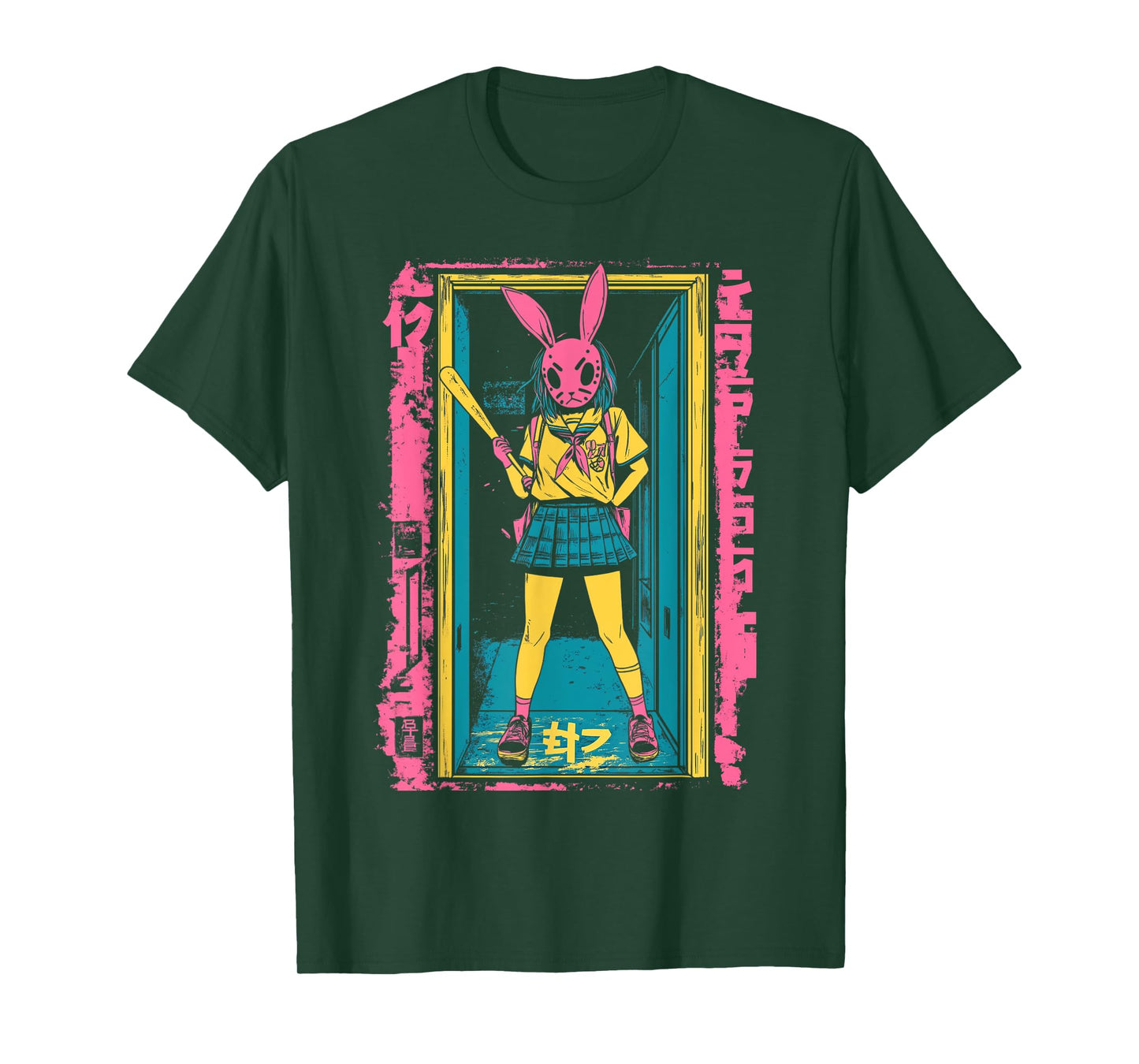 Creepy Girl Bunny Grunge Slasher Pastel Goth Anime Horror T-Shirt