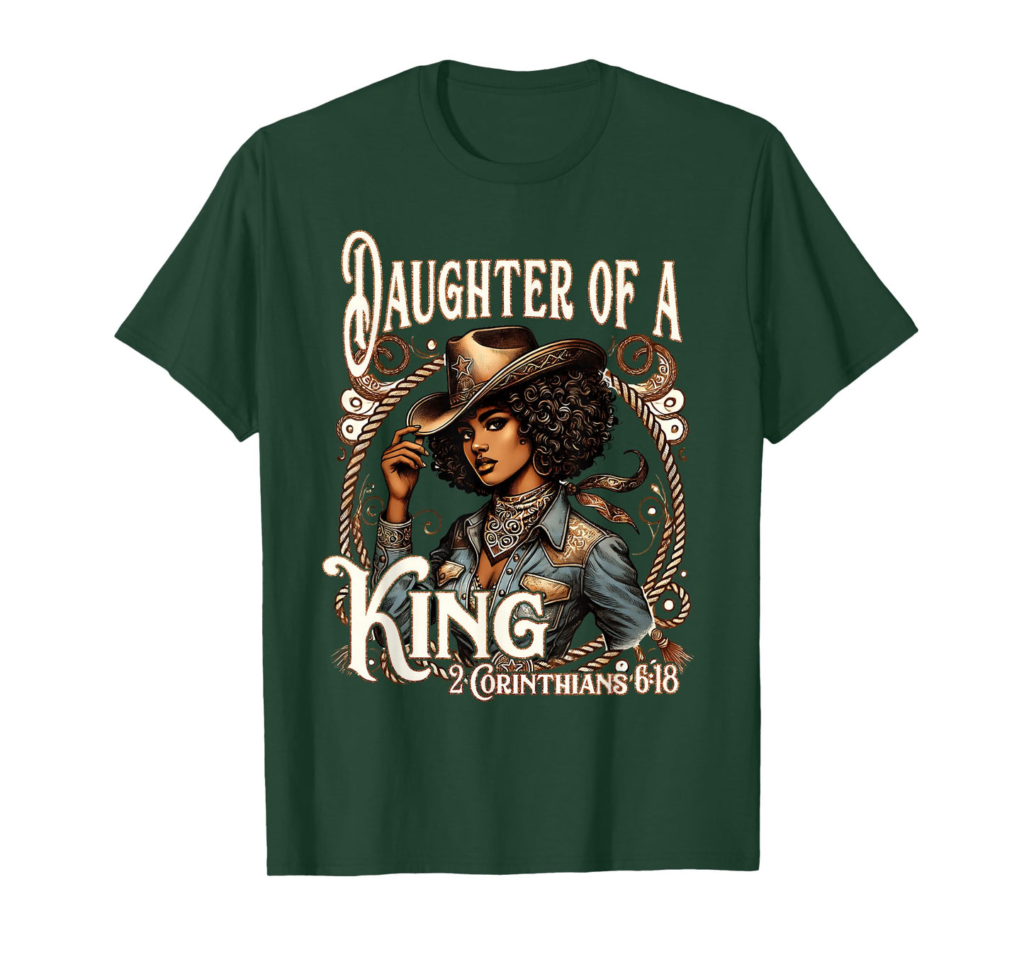 Daughter of a King Christian Howdy Western Rodeo Cowgirl T-Shirt