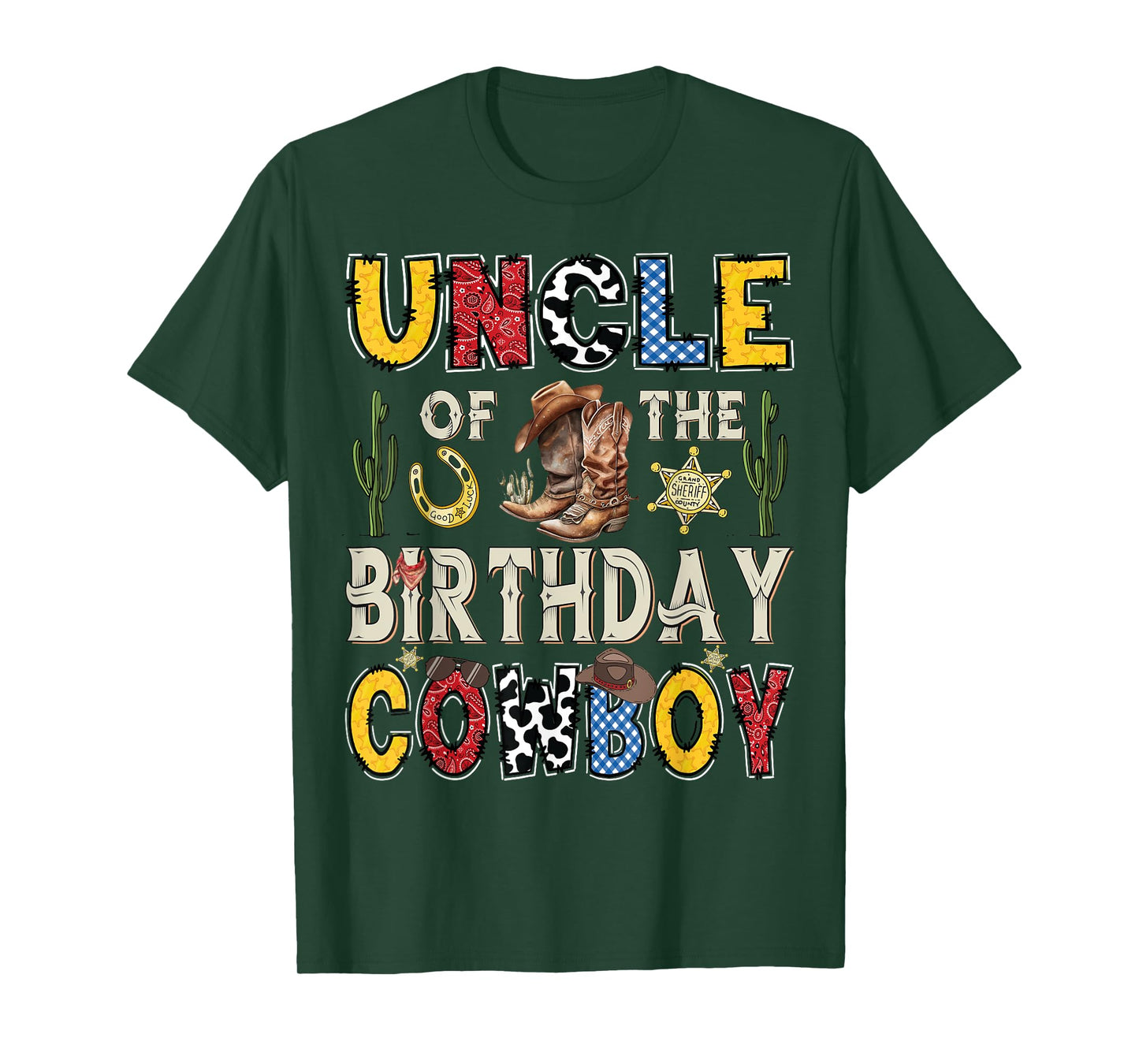 Uncle Of The Birthday CowBoy Rodeo Uncle Western T-Shirt