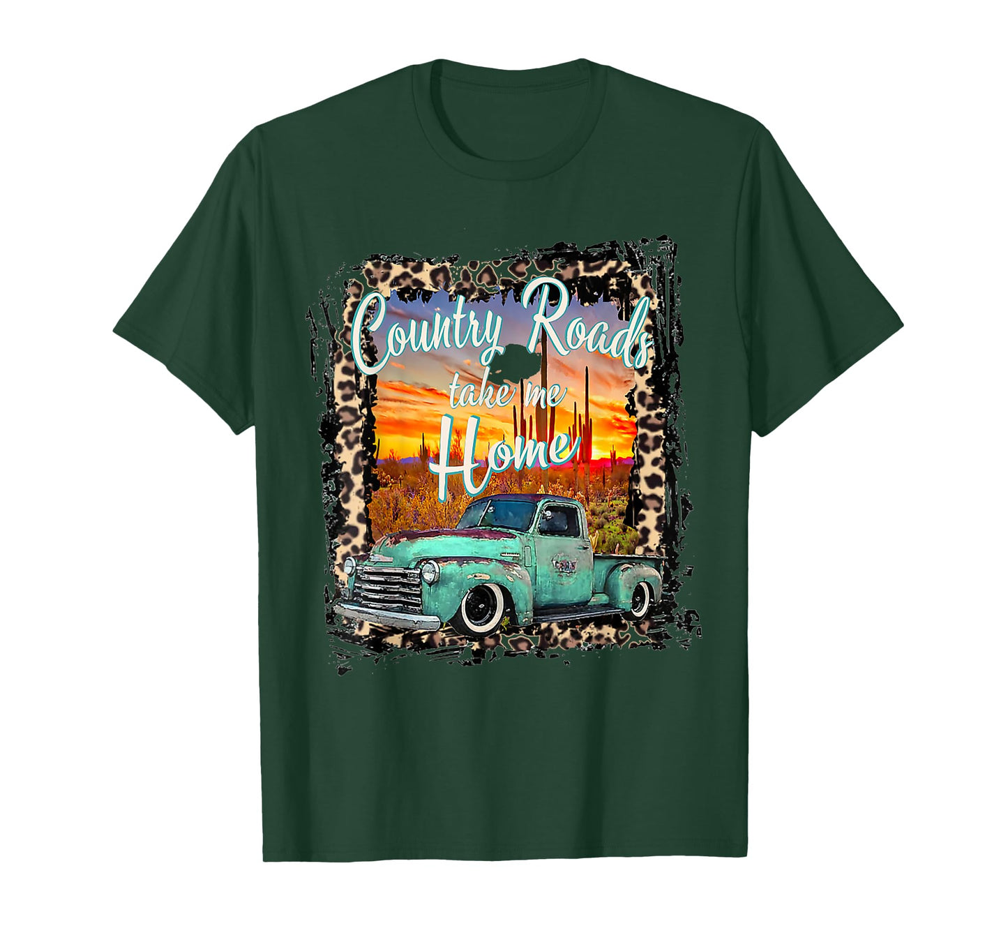Western Texas Vintage Truck Country Roads Take Me Home T-Shirt