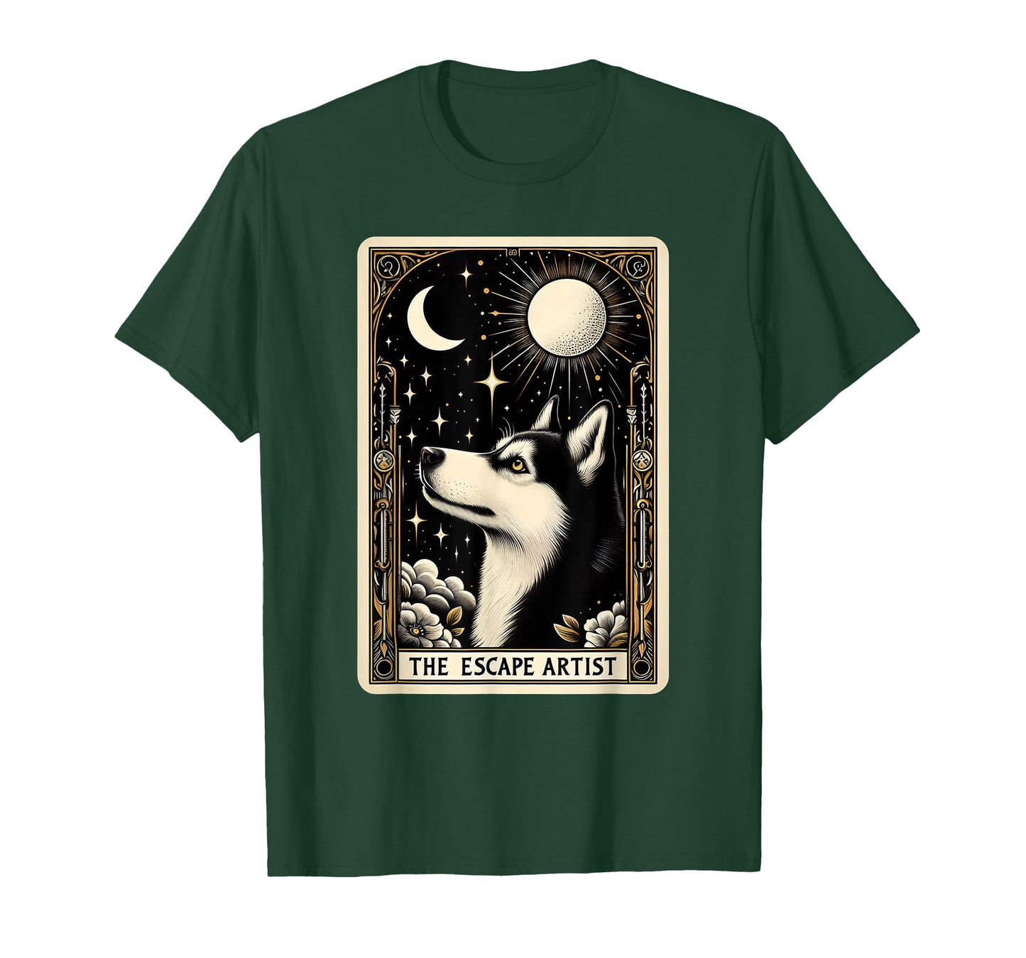 Funny Siberian Husky Tarot Card Husky Lover Men Women T-Shirt