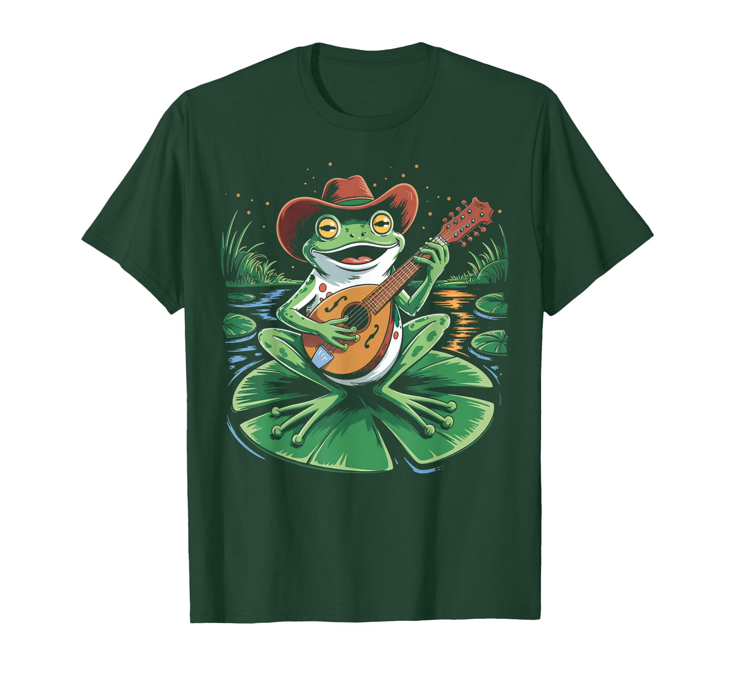 Frog Playing Mandolin Mandolinist Bluegrass Guitar Mandolin T-Shirt