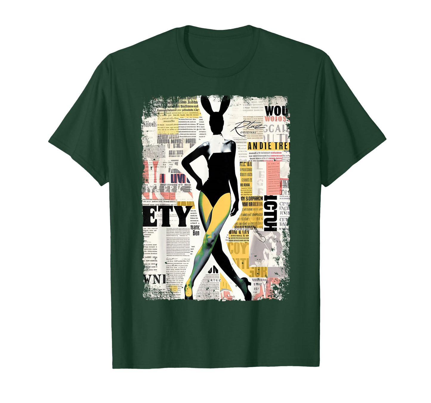 Magazin Cover Vintage Girl Bunny Collage Sexy Model Pin-up T-Shirt