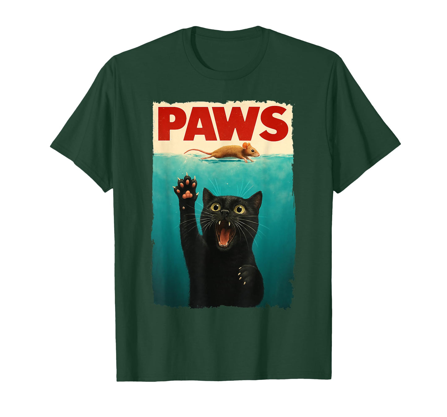 Paws Cat Mouse Funny Cat Lover Gifts For Men Women Boy Kid T-Shirt