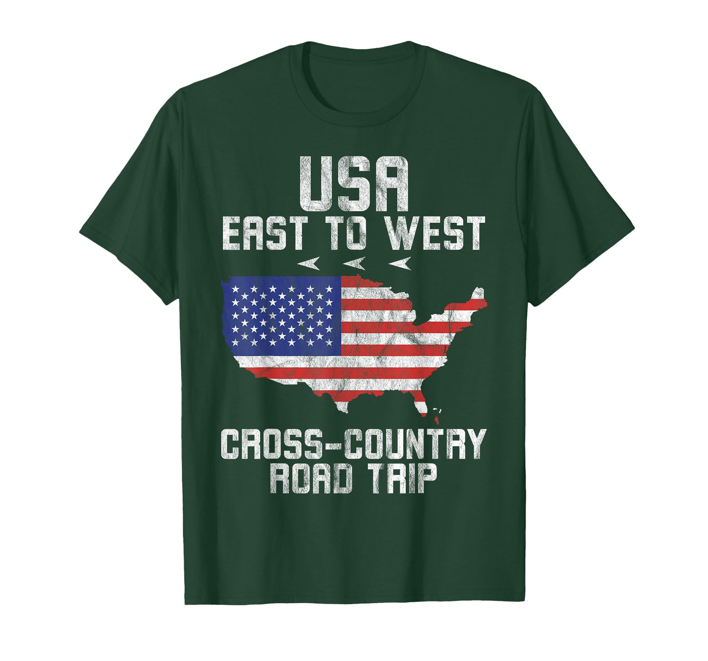 America Flag USA Road Trip Cross-Country Travel Vintage T-Shirt