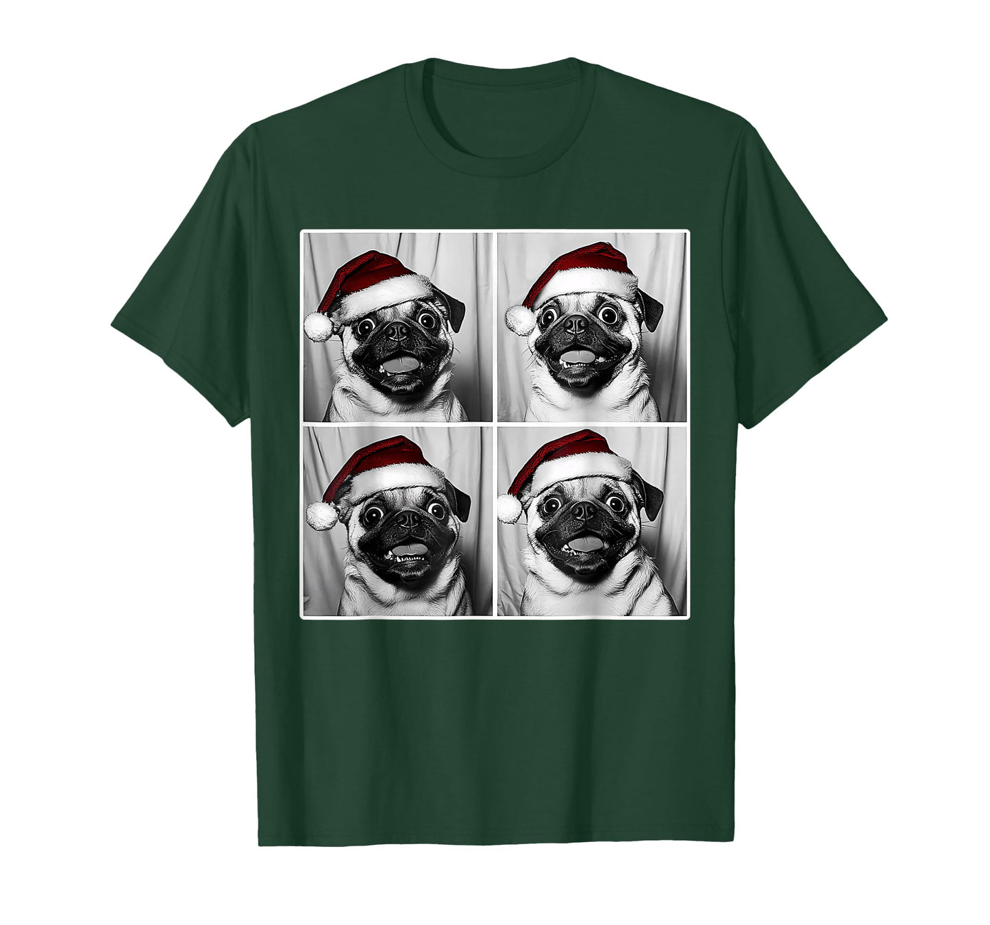 Funny Dog Selfie Shirt Christmas Selfie Xmas Pug Meme T-Shirt