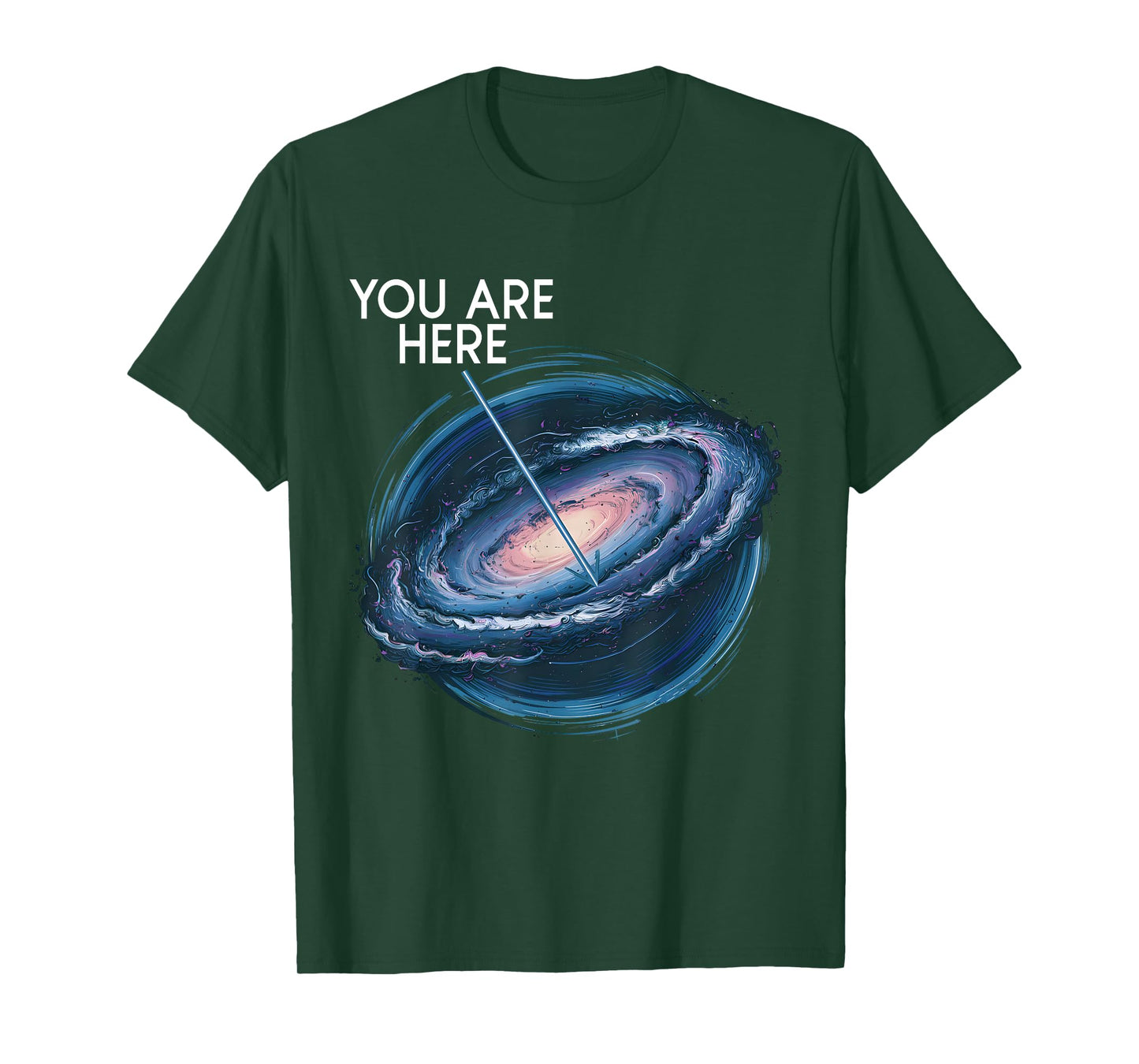 You Are Here Milky Way Funny Galaxy Astronomy Men Women Kids T-Shirt