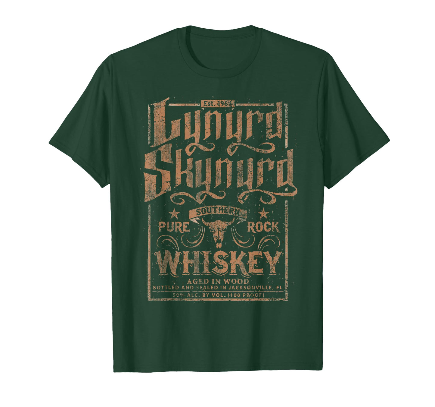 Lynyrd Skynyrd Whiskey Pure Southern Classic Rock Retro Logo T-Shirt