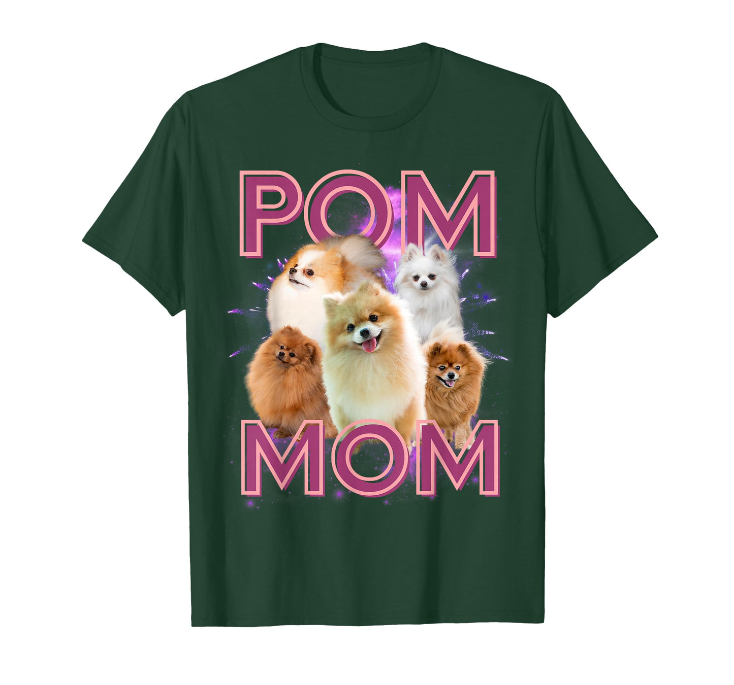 Pom Mom Pomeranian Dog Retro Bootleg T-Shirt