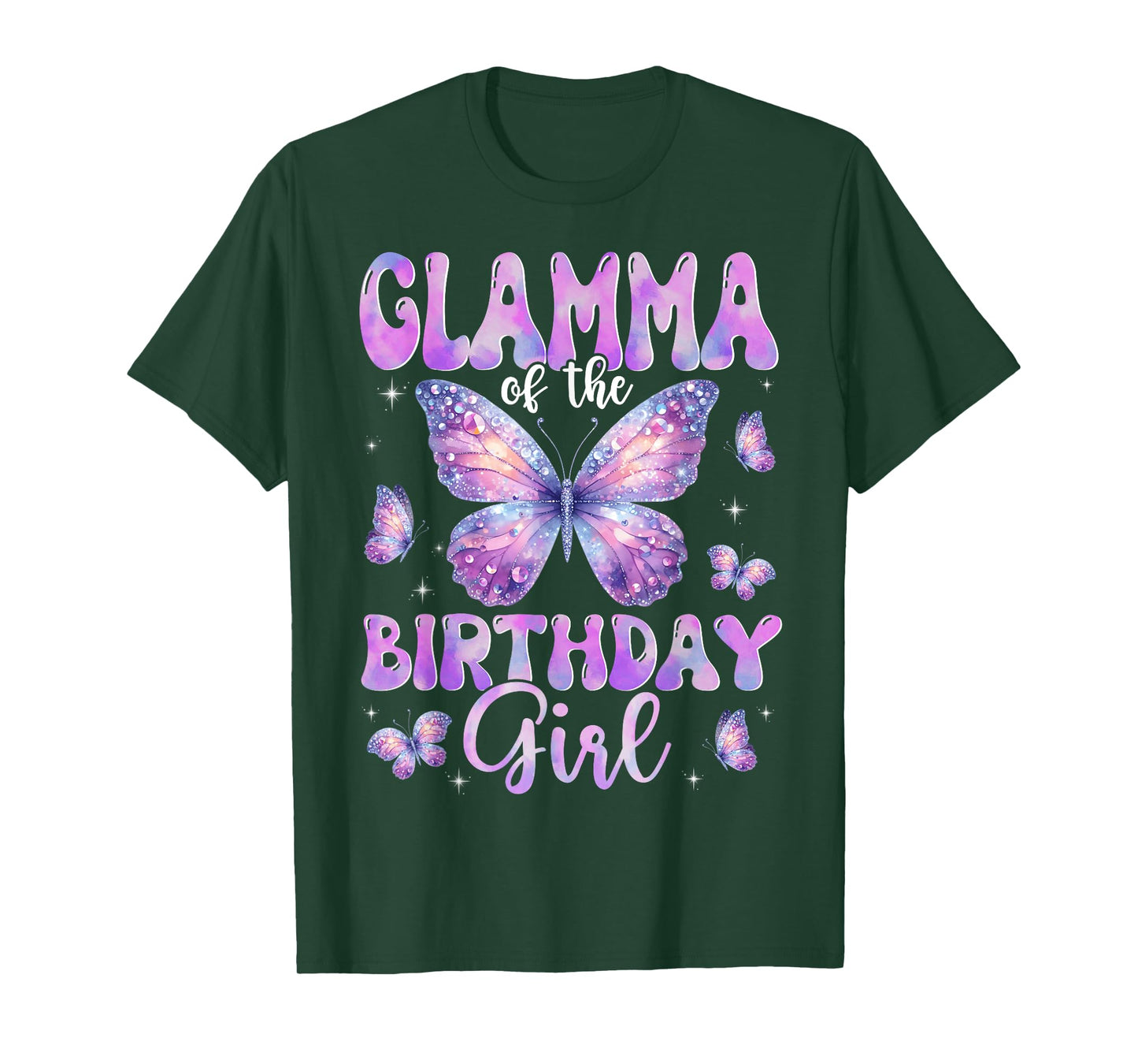 Glamma Of The Birthday Girl Butterfly Family Matching T-Shirt