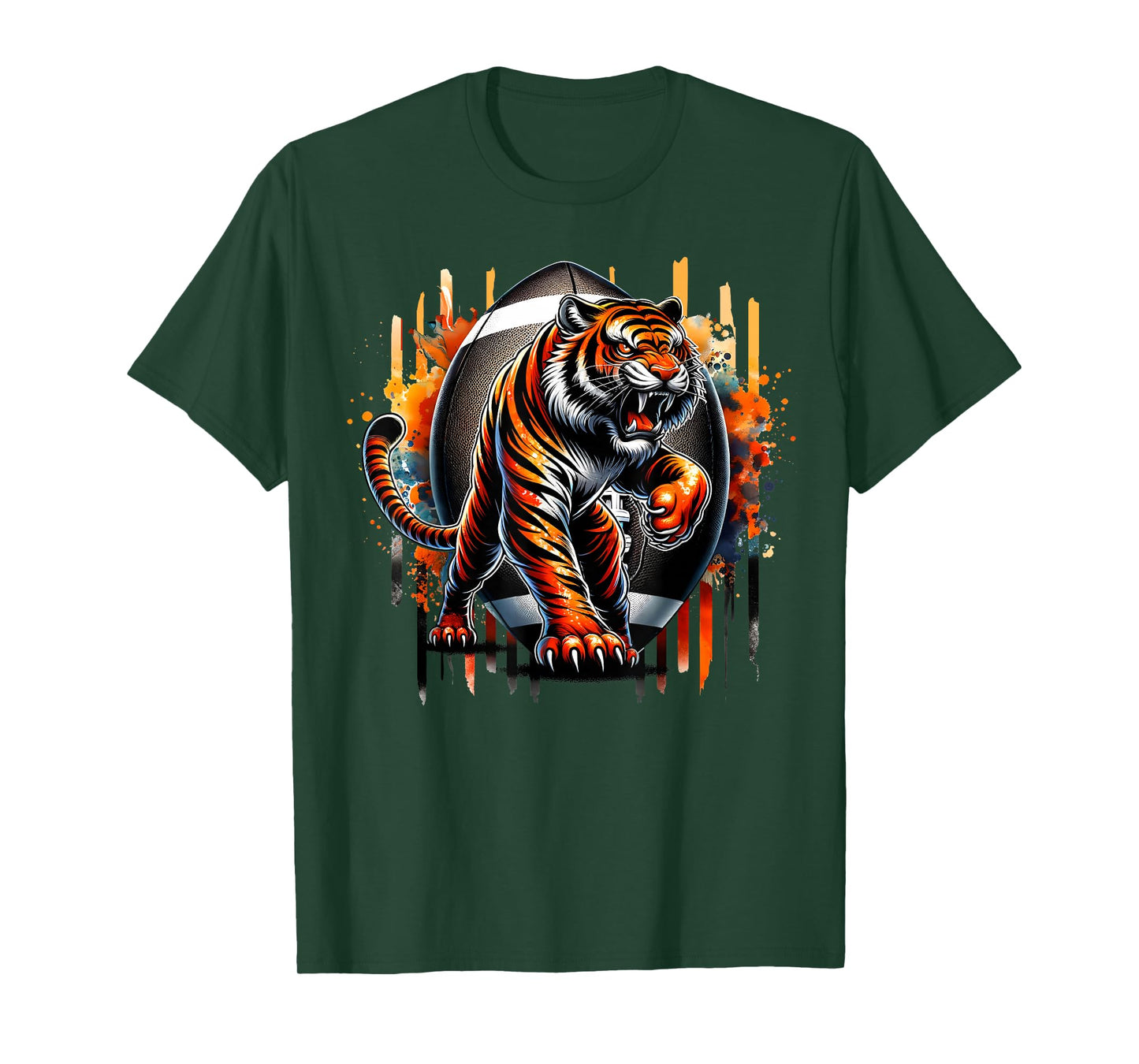 Touchdown American Football Game Day Thanksgiving Tiger Cool T-Shirt