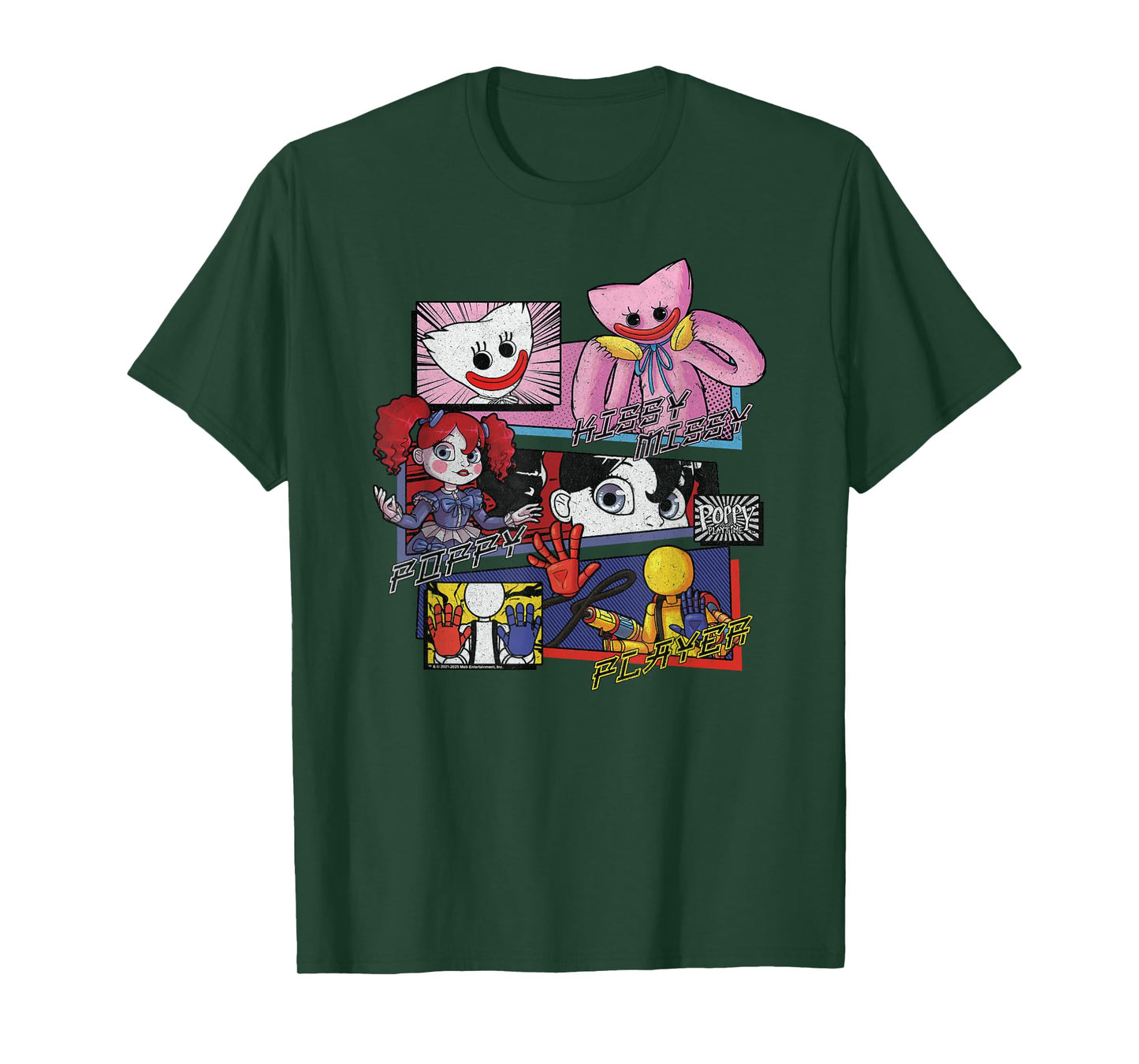 Poppy Playtime Friends Manga Panels Distressed Style T-Shirt