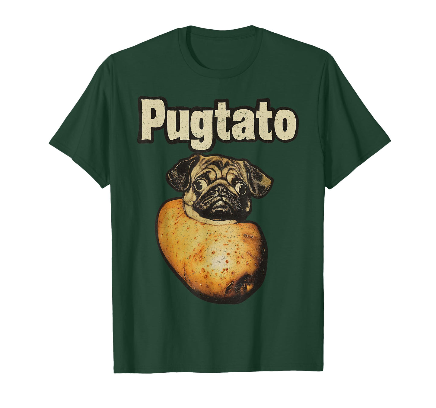 Pugtato Potato Pug Retro – Pun Funny Dog T-Shirt