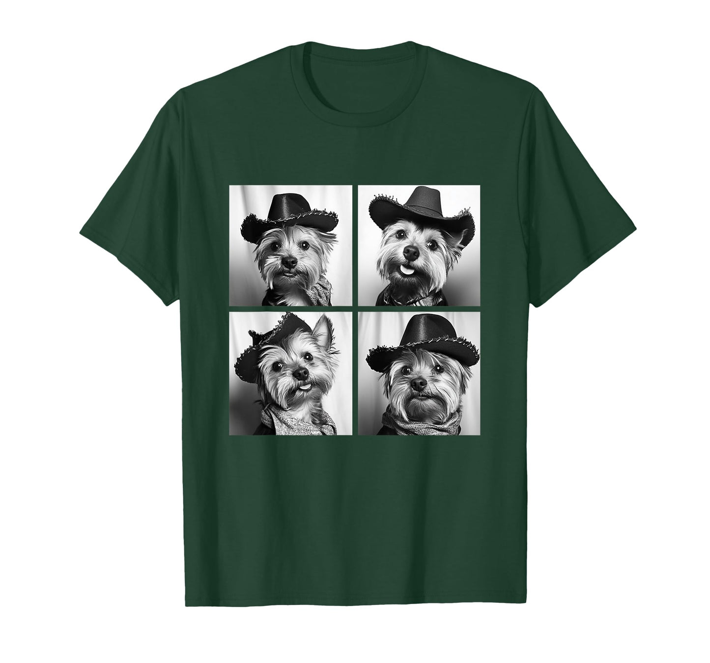 Funny Yorkshire Terrier Cute Cowboy Dogs Western Yorkies T-Shirt