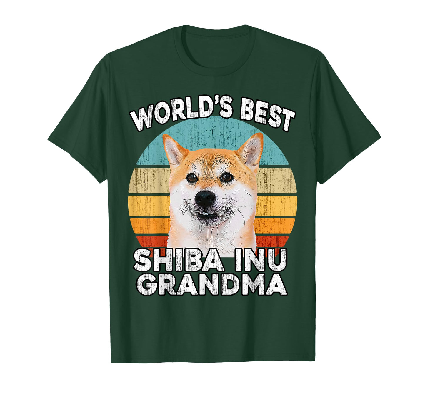 Shiba Inu Grandma Funny Worlds Best Shiba Grandma Dog Retro T-Shirt