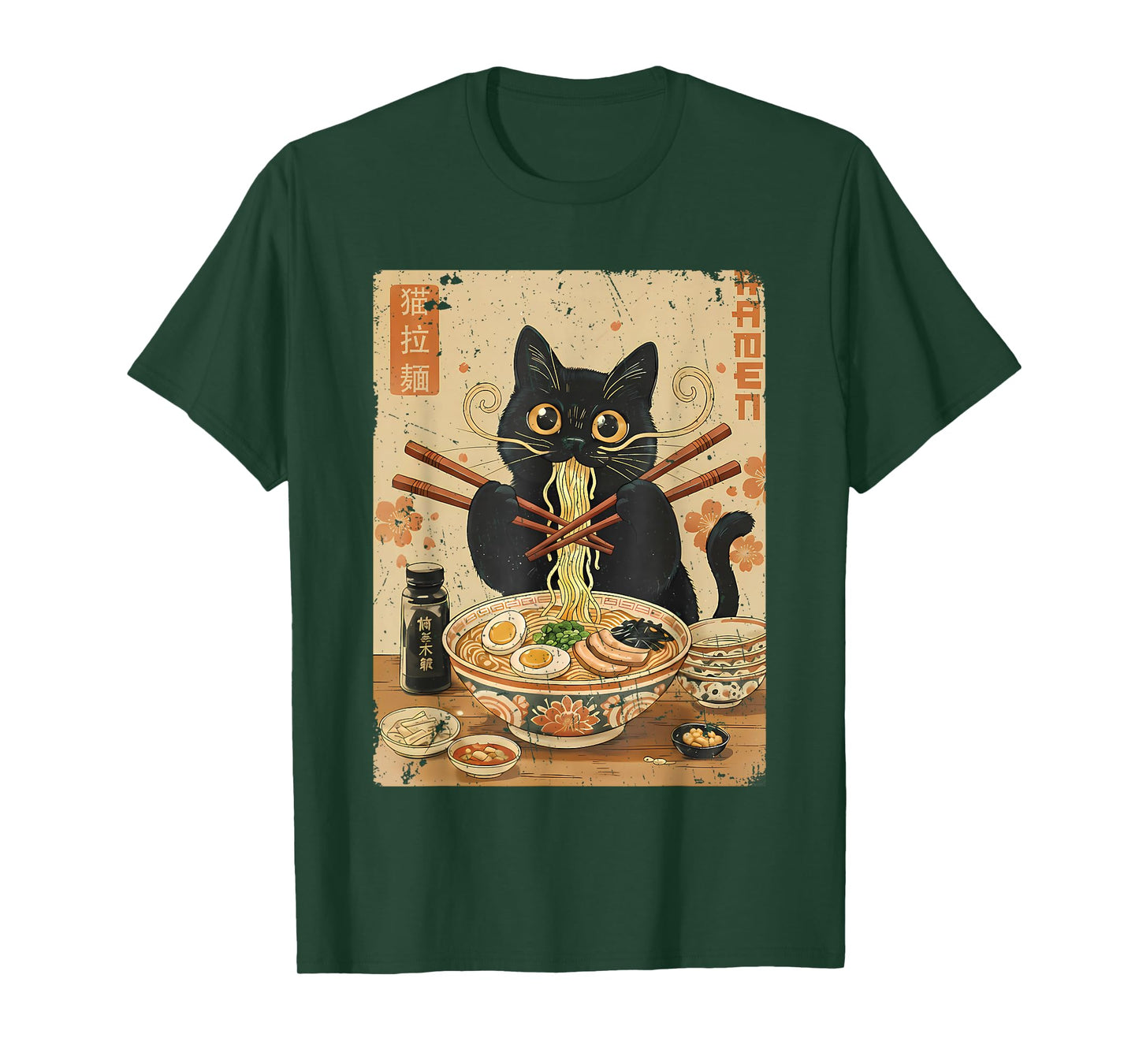 Kawaii Ramen Cat Anime Noodles Japanese Otaku Graphic T-Shirt