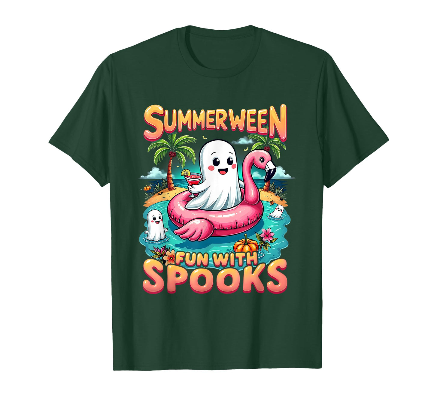 Summerween Fun With Spooks Summer Vacation Funny Party Group T-Shirt