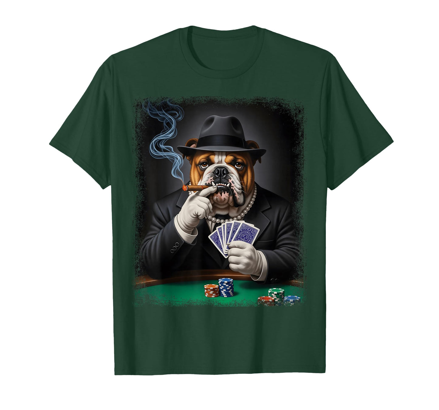 Gambling Casino Cool Dog in Suit Funny Poker Animal T-Shirt